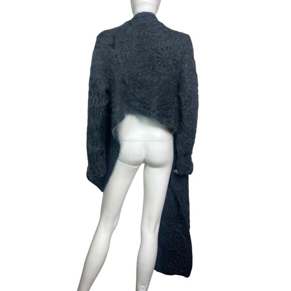 Sarah Pacini Women O/S Blue Wool Mohair Knit Asymmetrical Artsy Open Sweater EUC - Picture 2 of 3